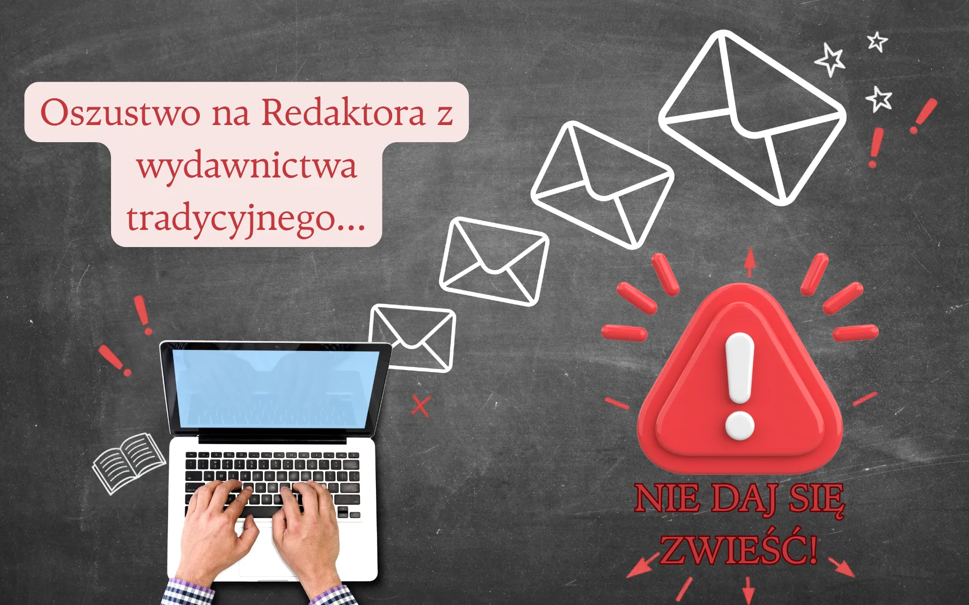 Skrzynka mailowa z podejrzaną wiadomością od wydawnictwa